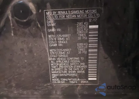 2018 Nissan Rogue S z USA, uszkodzony, nr VIN KNMAT2MV9JP535852